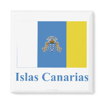 Canary Islands Flag with Name in Spanish magnets