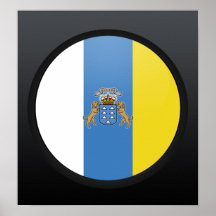Canary Islands quality Flag Circle Posters
