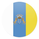 Canary Islands quality Flag Circle Round Stickers