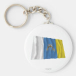 Canary Islands Waving Flag Keychains
