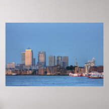 Canary Wharf and Rotherhithe in London England Print