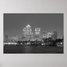 Canary Wharf at night Print