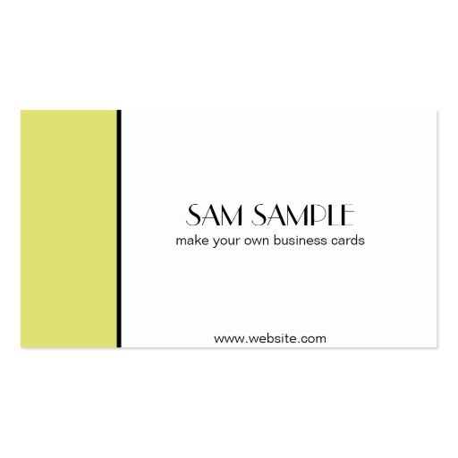 Canary Yellow Business Card Templates (front side)