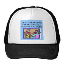canasta game player trucker hat