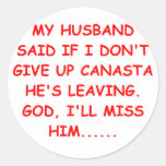 CANASTA player gifts t-shirts Round Stickers