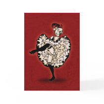 Cancan Dancer Greeting Cards