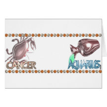 Cancer Aquarius zodiac friendship designs Greeting Card