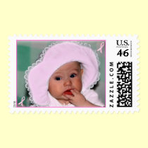 Cancer Awareness: Baby in Pink Hat stamps