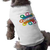 Cancer Awareness Flower Ribbon -  Cancer Survivor Dog Tshirt