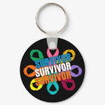 Cancer Awareness Flower Ribbon -  Cancer Survivor