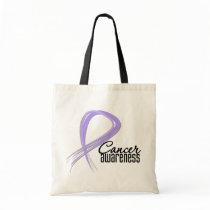 Cancer Awareness Grunge Lavender Ribbon bags