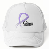 Cancer Awareness Grunge Lavender Ribbon hats