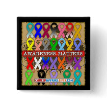 Cancer Awareness Matters - Awareness Ribbons Buttons