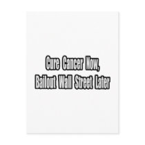 Cancer Bailout Humor Post Card