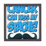 Cancer can Kiss my Stache (non-apparel) Premium Keepsake Boxes