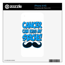 Cancer can Kiss my Stache (non-apparel) Skin For iPhone 4S