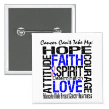 Cancer Can't Take My Hope Male Breast Cancer Pin