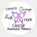 Cancer Celtic Butterfly 3 Round Stickers