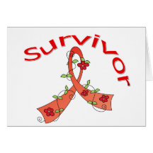 Cáncer de sangre de la cinta de la flor del superv tarjeton