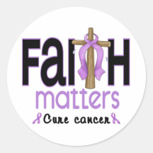 Cancer Faith Matters Cross 1 Round Sticker