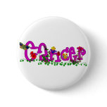 Cancer Flowers Button