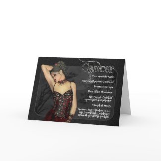 Cancer Gothic Zodiac Birthday Card card