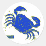 Cancer Horoscope Round Stickers