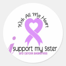 CANCER I Support My Sister Round Stickers