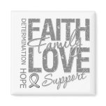 Cancer Inspiring Slogan Collage Brain Cancer Fridge Magnet