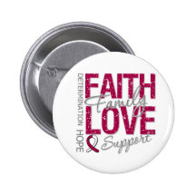 Cancer Inspiring Slogan Collage Head Neck Cancer Pin