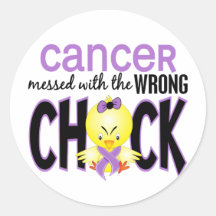 Cancer Messed With The Wrong Chick Sticker