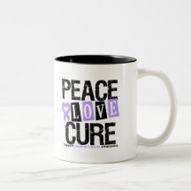 Cancer Peace Love Cure Mugs