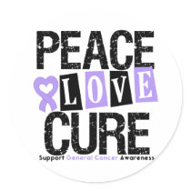 Cancer Peace Love Cure stickers
