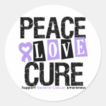 Cancer Peace Love Cure Sticker