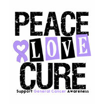 Cancer Peace Love Cure t-shirts