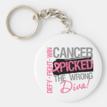 Cancer Picked The Wrong Diva - Breast Cancer Key Chain