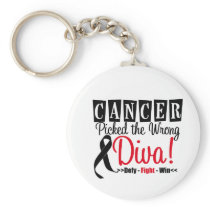 Cancer Picked The Wrong Diva v2 - MELANOMA Keychains