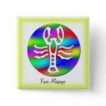 Cancer Rainbow Color Crab Zodiac Badge Name Tag buttons