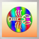 Cancer Rainbow Color Crab Zodiac Star Sign posters