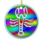 Cancer Rainbow Crab Zodiac Birthday Christmas ornaments