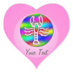 Cancer Rainbow Crab Zodiac Romantic Pink Heart stickers
