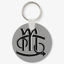 Cancer & Scorpio Partners bw keychains by AtlasShrugging Cancer & Scorpio Partners bw keychains