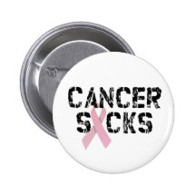 Cancer Sucks - Breast Cancer Ribbon Buttons