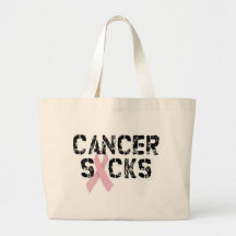Cancer Sucks - Breast Cancer Ribbon Canvas Bag