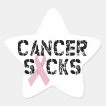 Cancer Sucks - Breast Cancer Ribbon Stickers