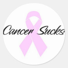 Cancer sucks round stickers