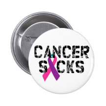 Cancer Sucks - Thyroid Cancer Ribbon Pinback Buttons