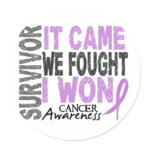 Cancer Survivor It Came We Fought I Won Round Stickers