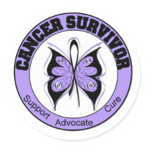 Cancer Survivor Lavender Butterfly stickers