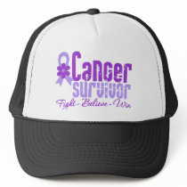 Cancer Survivor Lavender Flower Ribbon hats